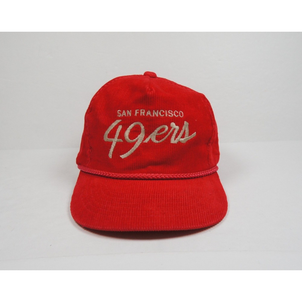Vintage San Francisco 49ers Hat Adult Red Corduroy Cap Youngan NFL Football 90s